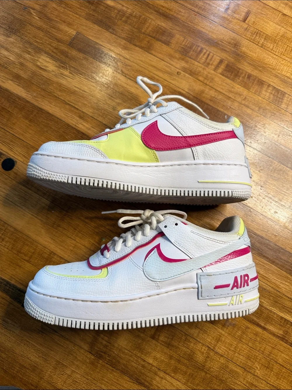 Nike Women's Air Force 1 Shadow Sneakers White Blue Pink Size 8.5 (g16)